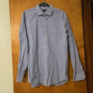 J Crew Thompson Button Down Shirt Blue White Gingham L(16-16.5)